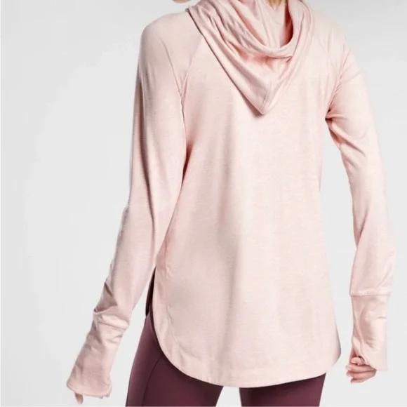 Athleta Uptempo Pullover Hoodie Light Pink Long Sleeve - Picture 2 of 6